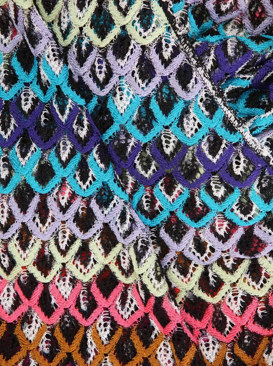 NEW Missoni Multicolor Crochet Knit Mini Kaftan Tunic Dress Cover Up 40 For Sale 3