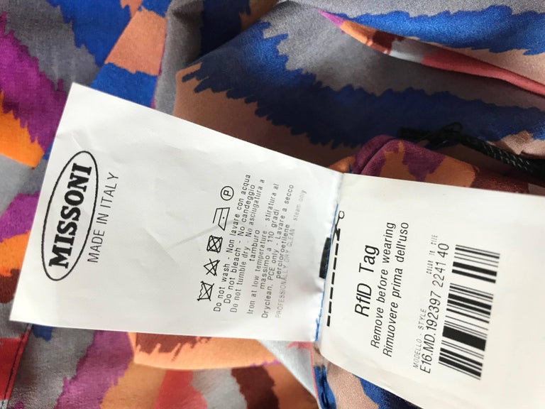 New Missoni Multicolor Lightweight Silk Abstract Stripe Maxi Skirt