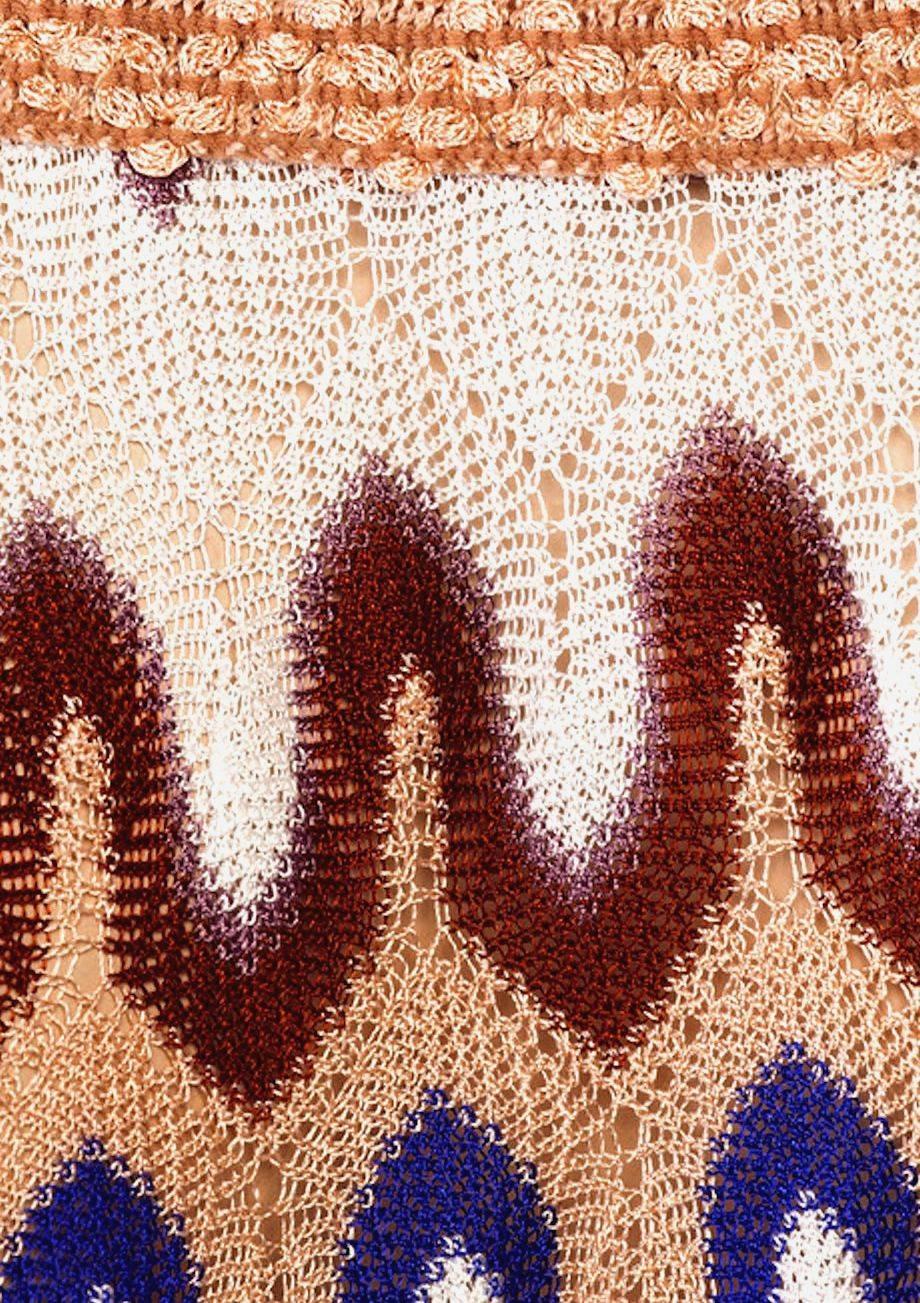 Women's NEW Missoni Multicolor Signature Chevron Crochet Knit Dress