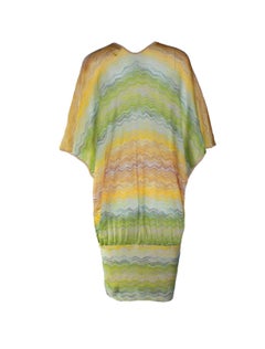 NEW Missoni Multicolor Signature Chevron Zigzag  Kaftan Tunic Cover Up Dress