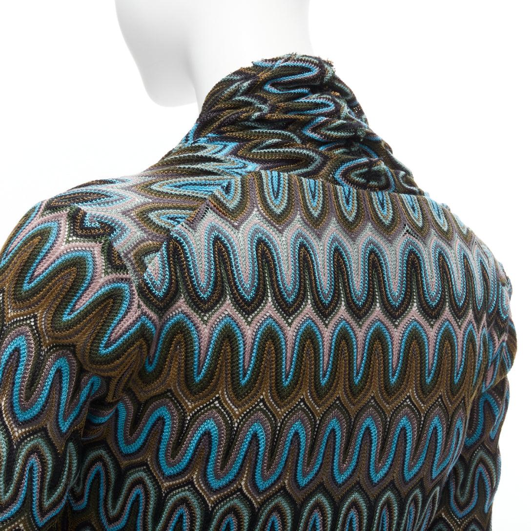 new MISSONI multicolour graphic chevron knit V-neck long sleeve sweater top IT40 3