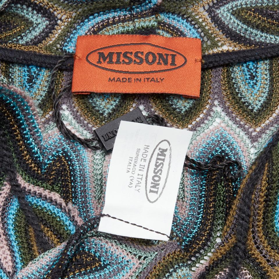 new MISSONI multicolour graphic chevron knit V-neck long sleeve sweater top IT40 5