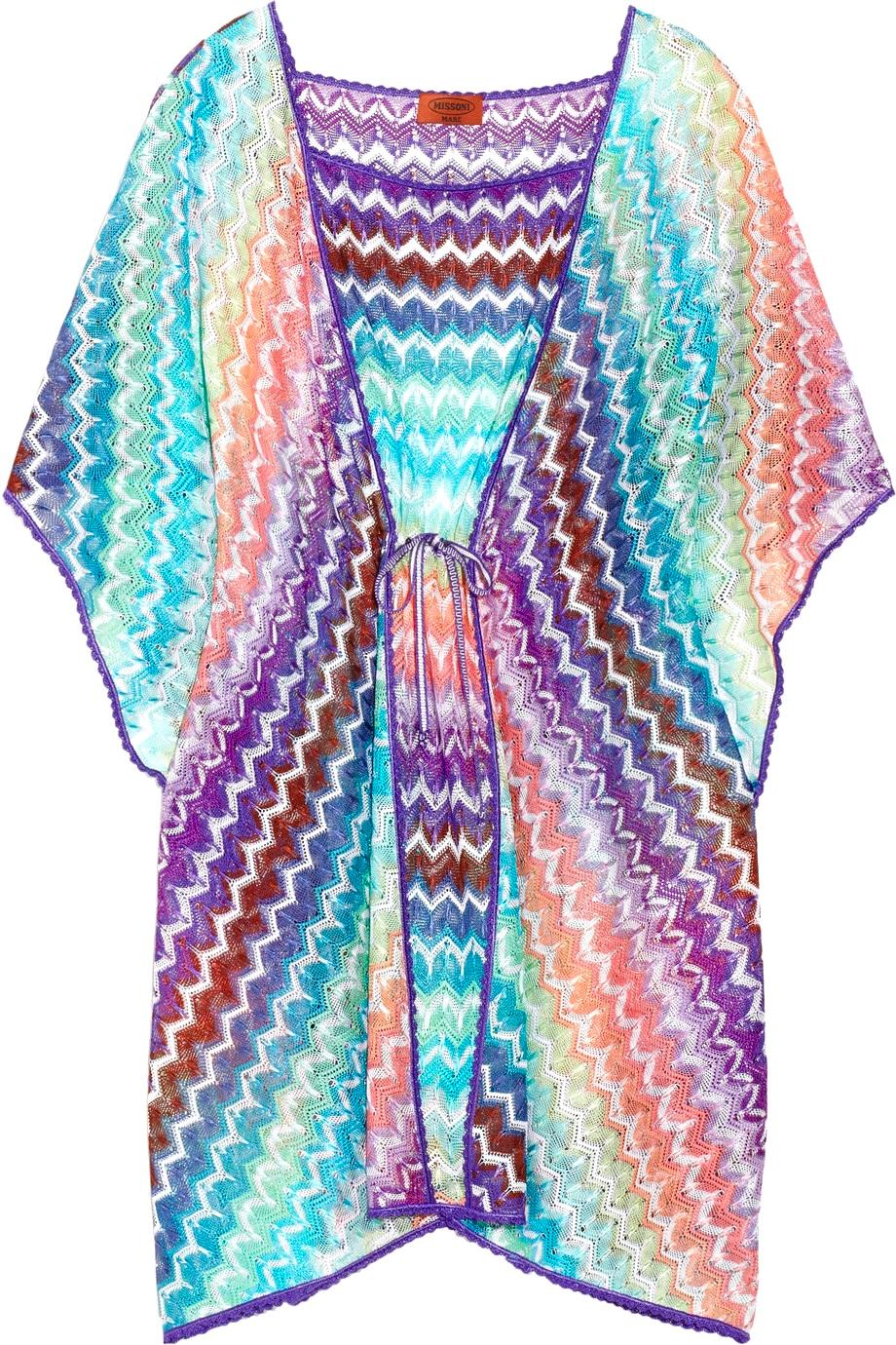 NEW Missoni Pastels Crochet Knit Kaftan Tunic Cover Up Dress 44 For Sale 1
