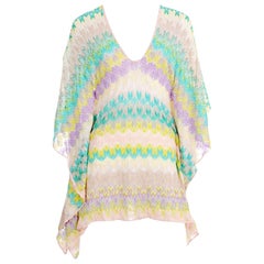 NEW Missoni Pastels Crochet Knit Kaftan Tunic Cover Up Mini Dress 40