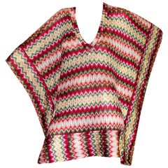 NEW Missoni Pink Knit Chevron Kaftan Tunic Dress Cover Up