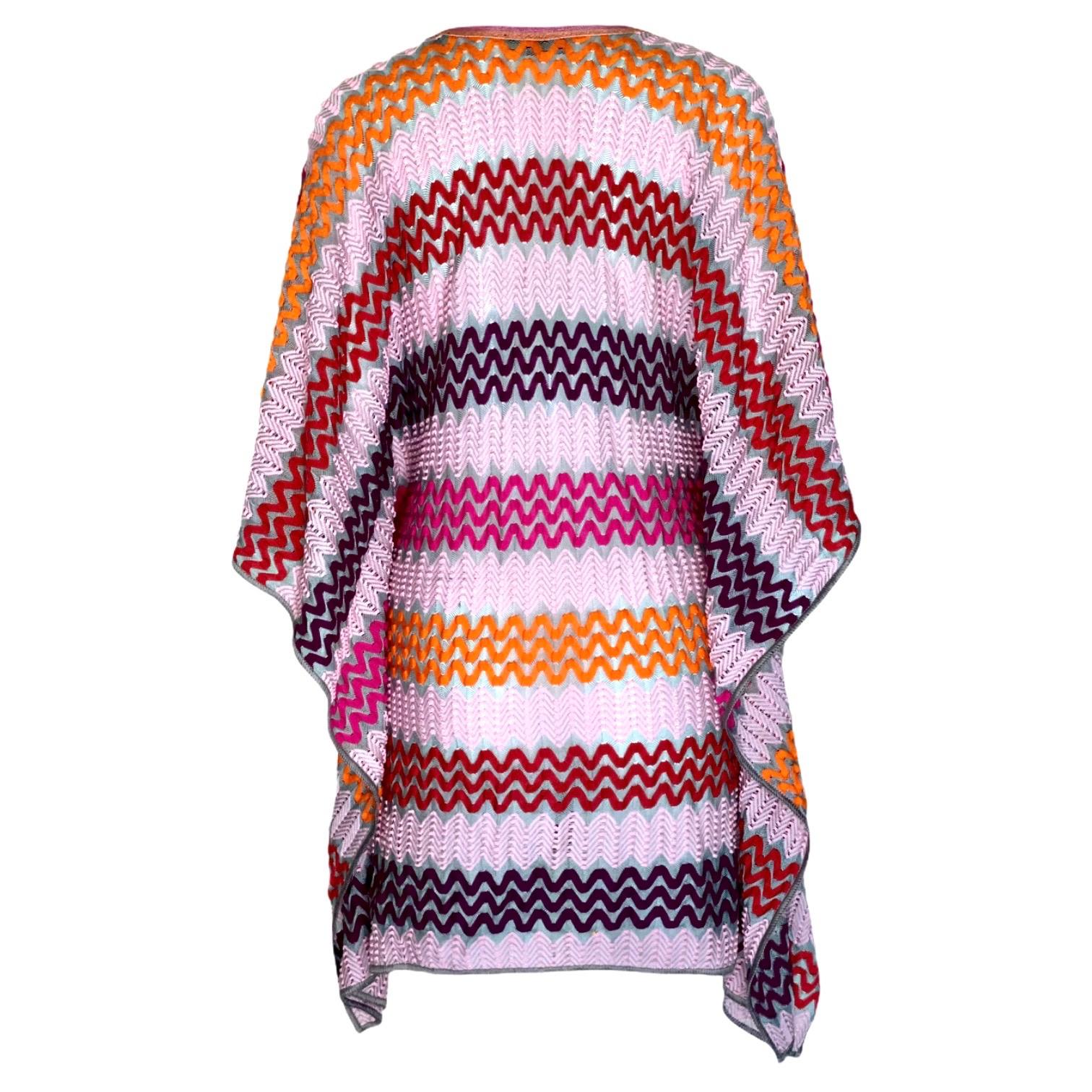 missoni striped fringed crochet-knit coverup