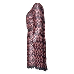 NEW Missoni Rare Belted Cape Dress Peek-a-boo neckline & Lace Trimming S