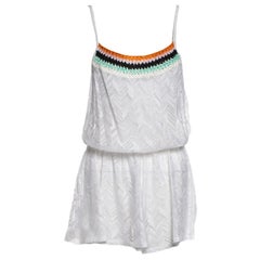 NOUVEAU Missoni Romper Mini Jumpsuit en tricot crocheté froncé Overall