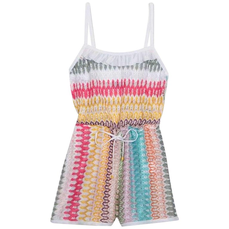 NEW Missoni Ruched Crochet Knit Playsuit Romper Mini Jumpsuit Overall