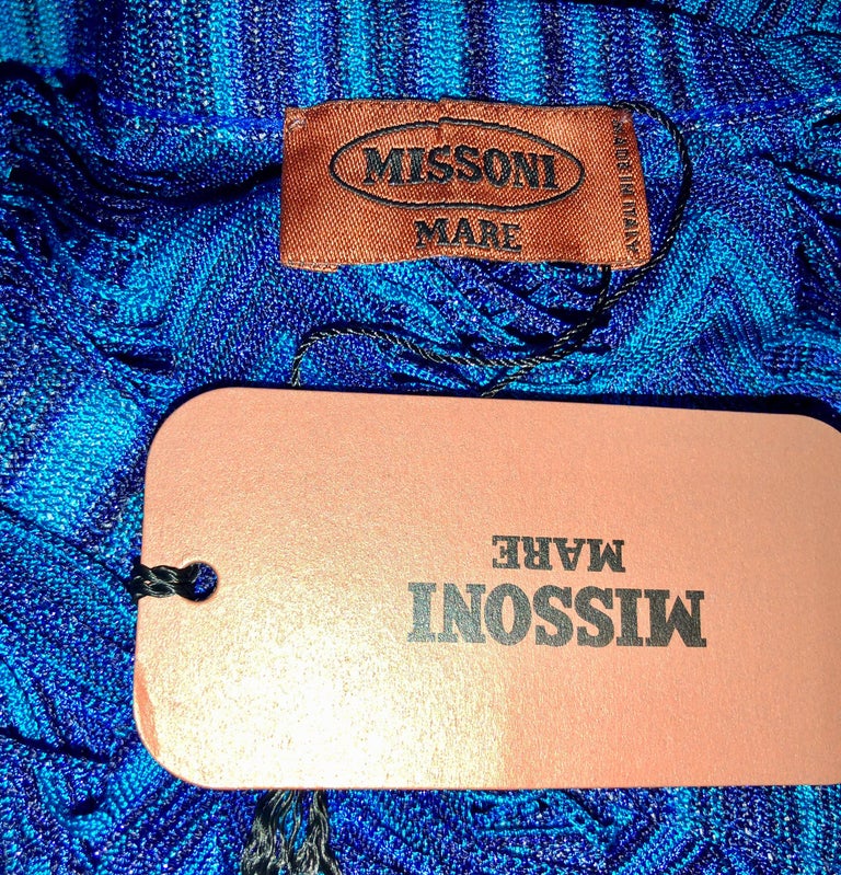 NEW Missoni Semi-Sheer Signature Chevron Crochet Knit Kaftan Maxi Dress ...