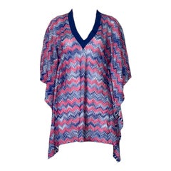 NUOVO Missoni Signature Chevron Crochet Knit Kaftan Tunic Cover Up Top Dress 40