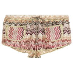 NEW Missoni Signature Chevron Metallic Crochet Knit Hot Pants Shorts