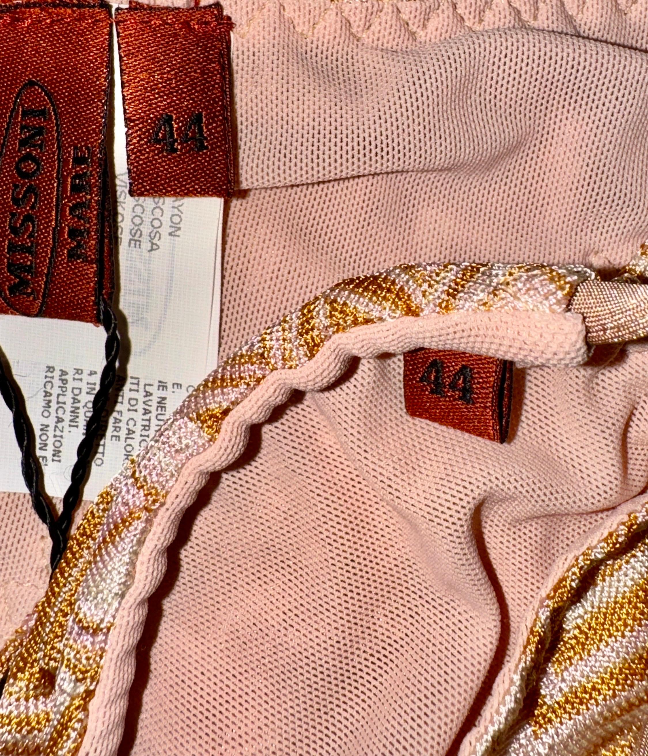 NEW Missoni Signature Chevron Zigzag Crochet Knit Bikini 44 For Sale 7
