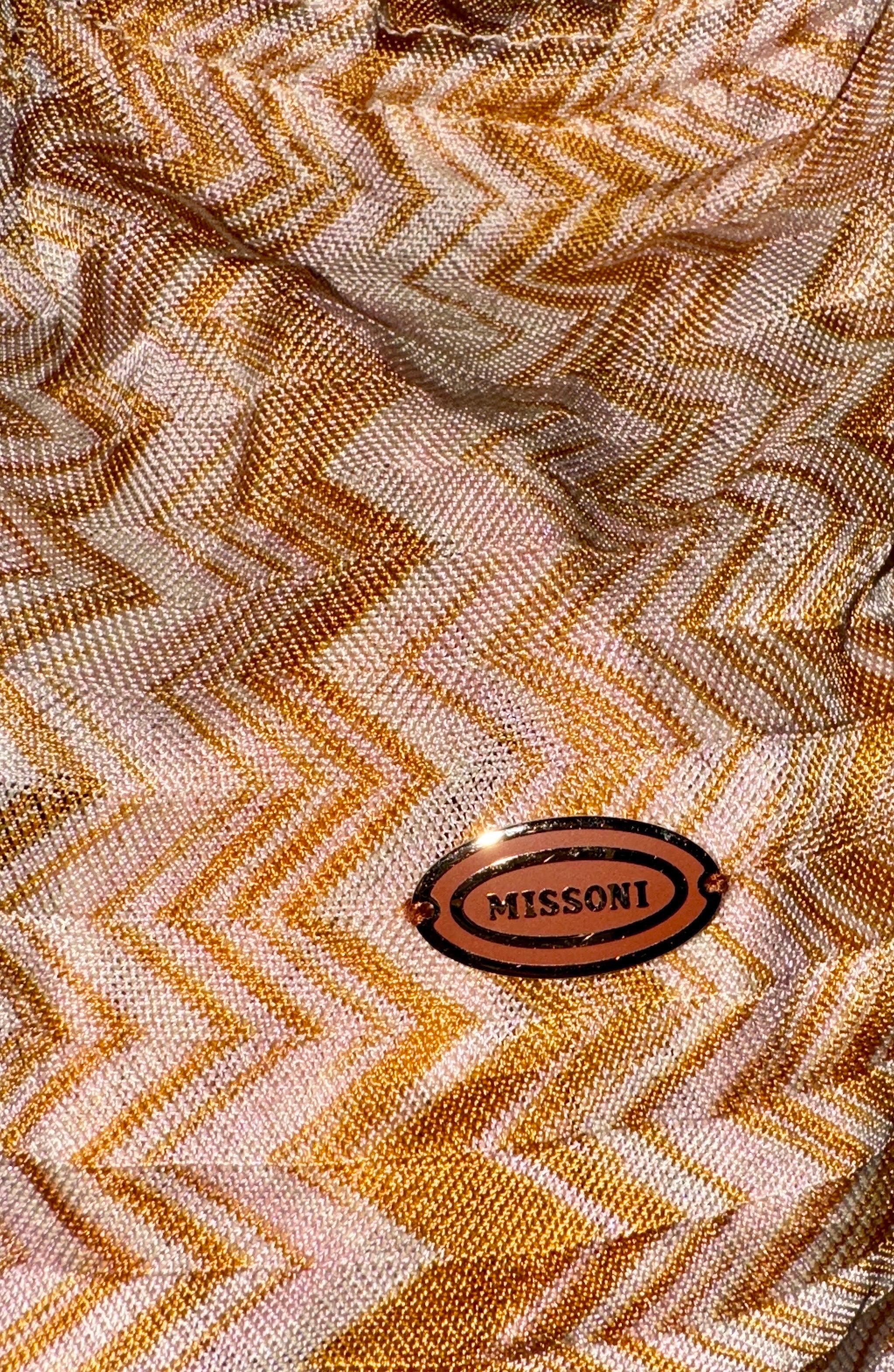 NEW Missoni Signature Chevron Zigzag Crochet Knit Bikini 44 For Sale 8