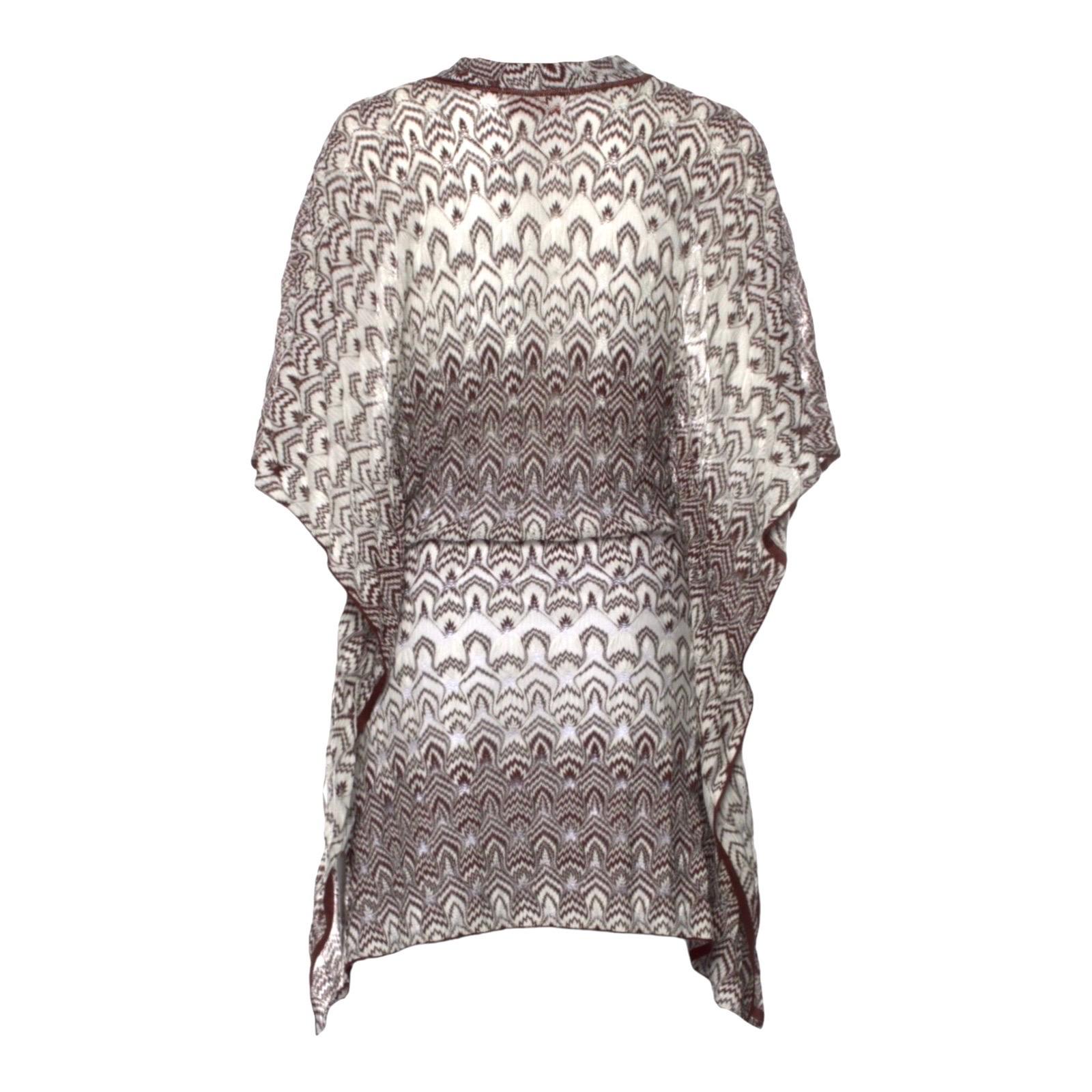 This Missoni kaftan is a '70s-inspired poolside piece. Team this classic crochet knit kaftan with a bikini for a beautifully bold vacation look.

A signature Missoni knit caftan is the only coverup you'll need for the resort season!

Signature