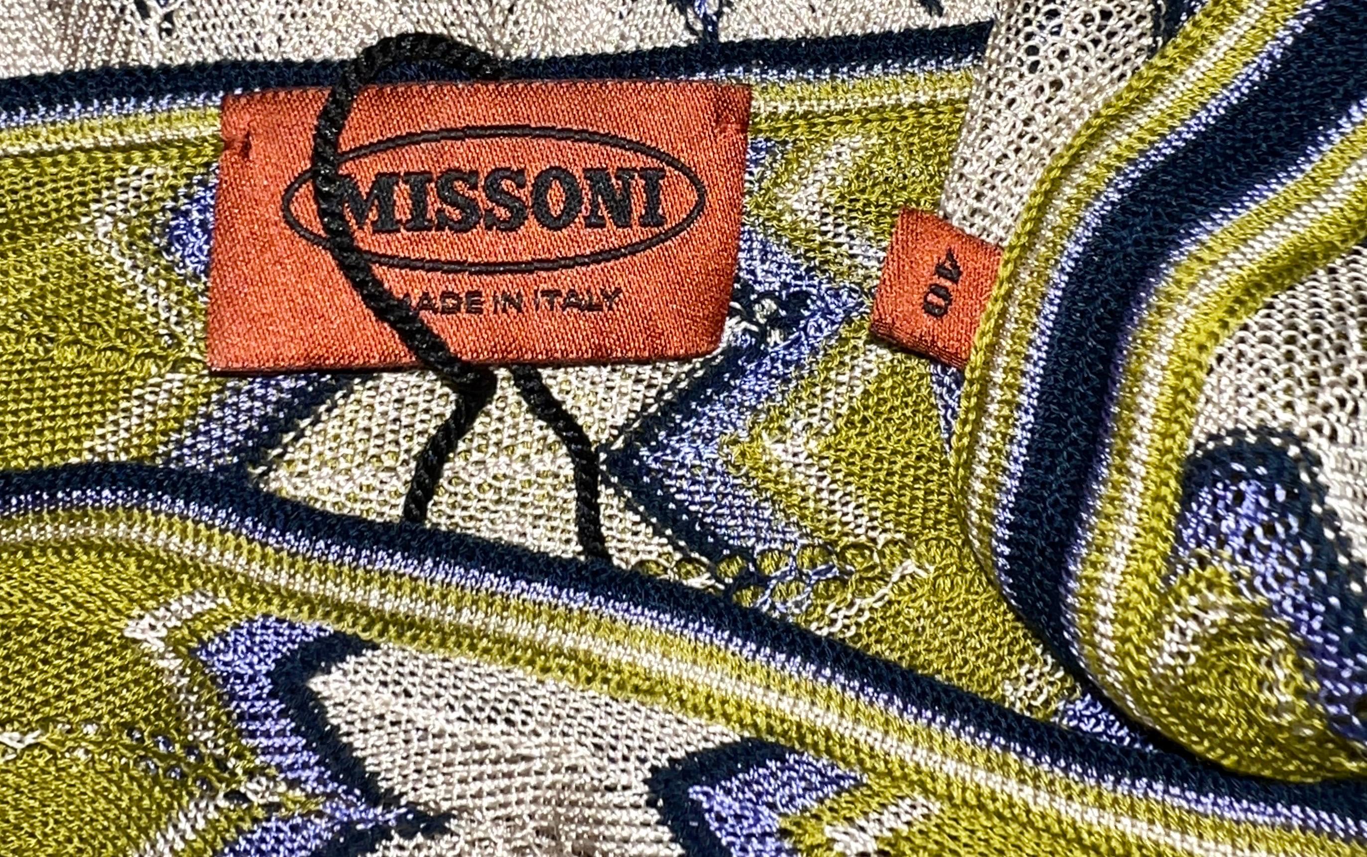 UNWORN Missoni Signature Chevron Zigzag Knit Mini Summer Dress 40 For Sale 1