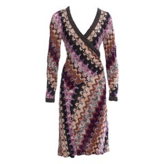 NEW Missoni Signature Chevron Zigzag Knit Wrap Style Dress 40