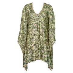 NEW Missoni Signature Chevron Zigzag Metallic Lurex Kaftan Tunic Dress Coverup M