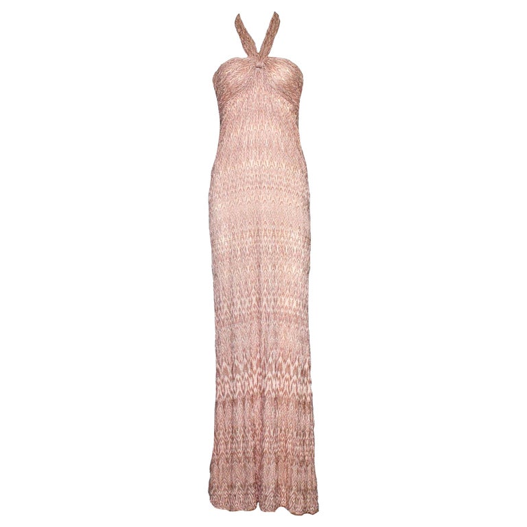 NEW Missoni Signature Crochet Knit Evening Gown Maxi Dress at 1stDibs