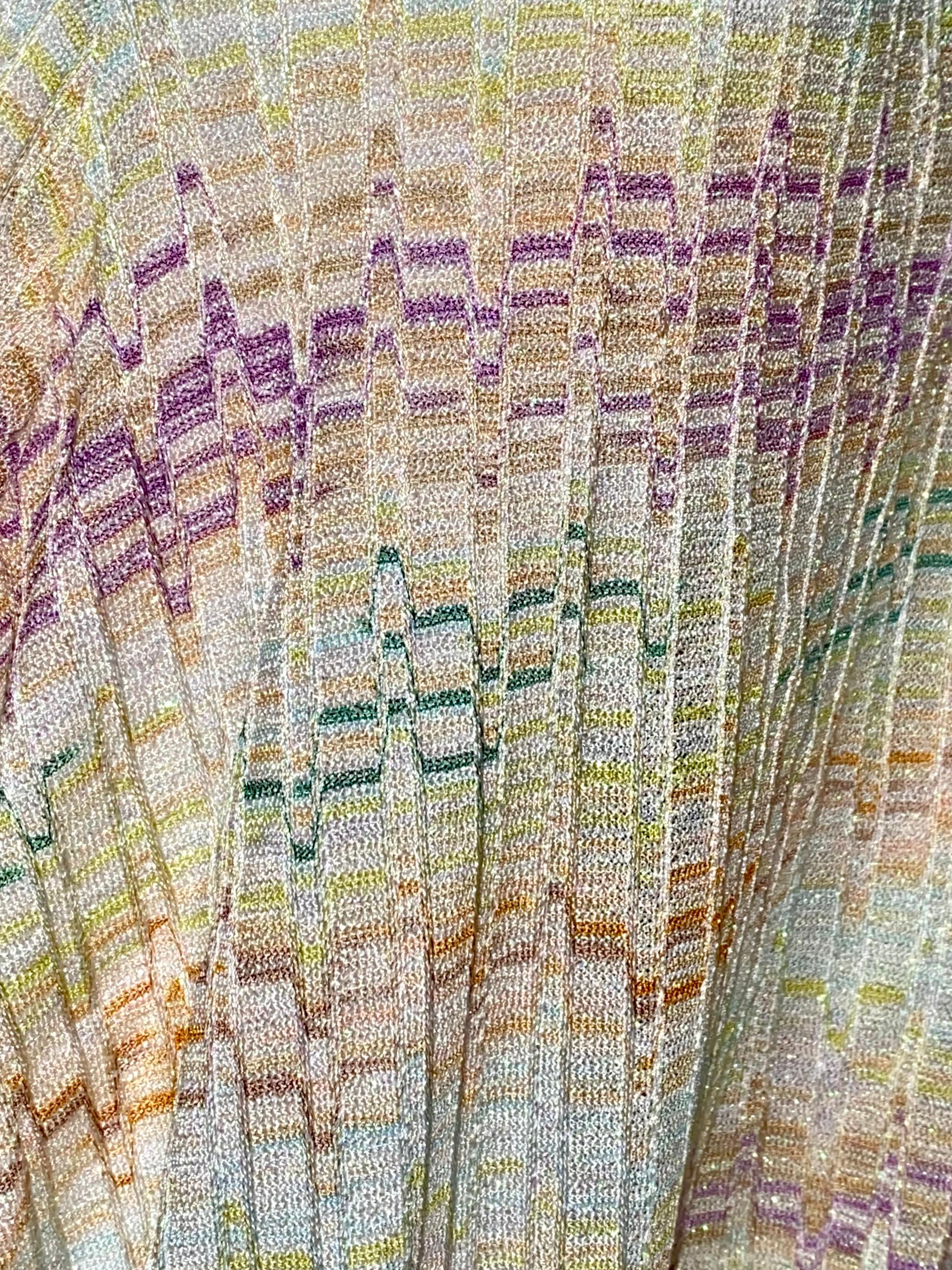 NEW Missoni Signature Iridescent Metallic Crochet Knit Dress Kaftan 2