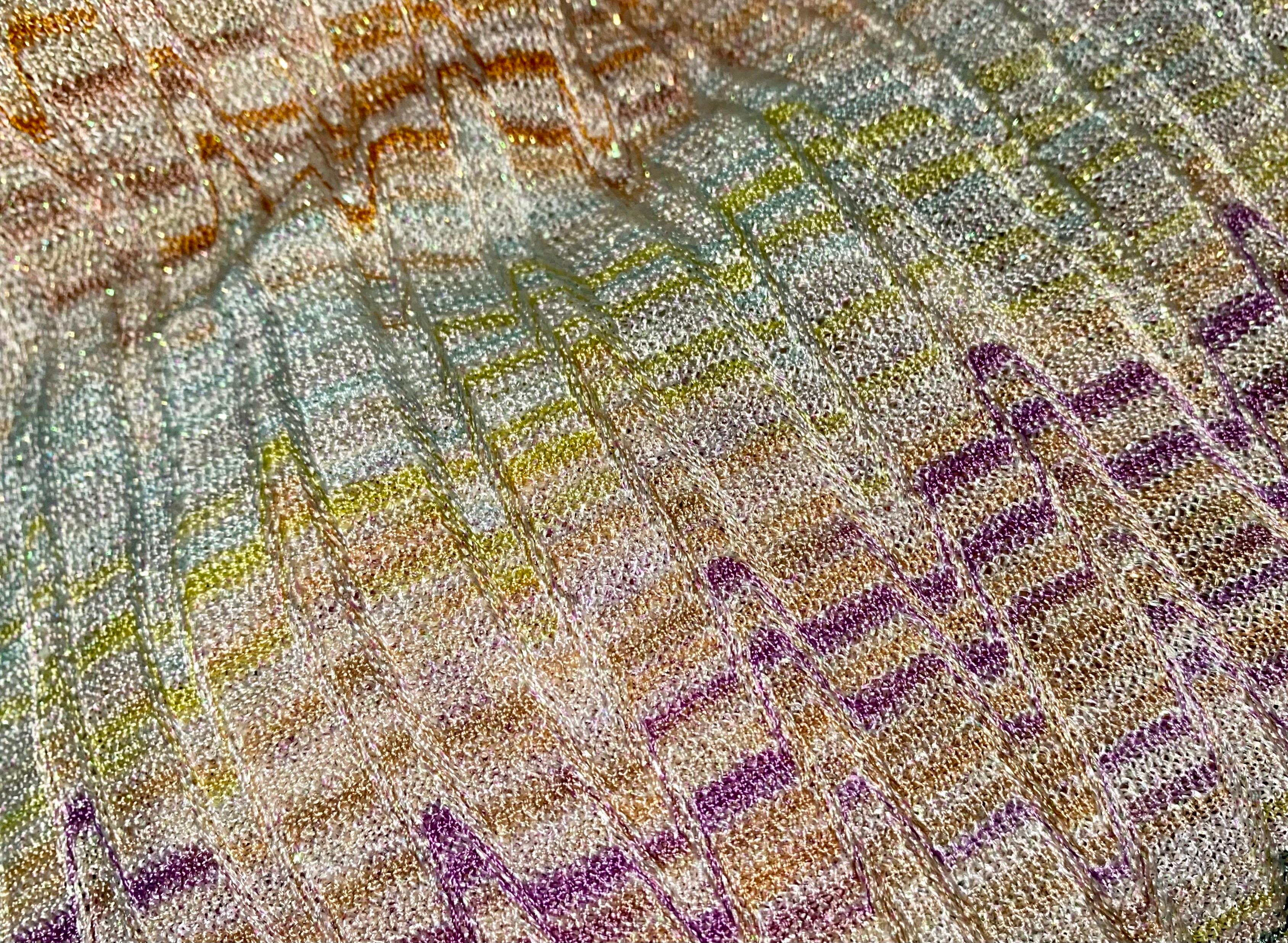NEW Missoni Signature Iridescent Metallic Crochet Knit Dress Kaftan 3
