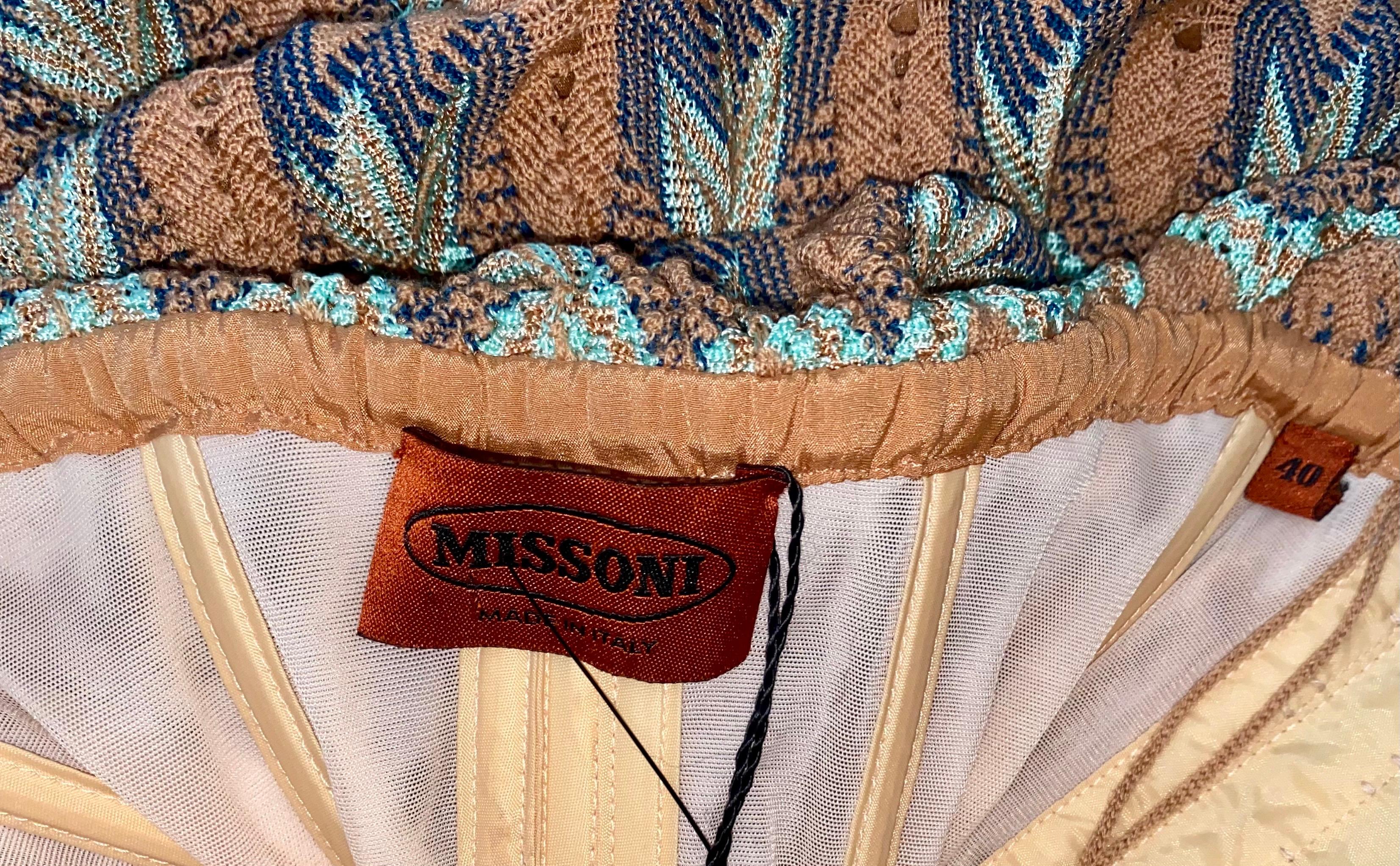 NUOVO Missoni Vestito da cocktail senza spalline in maglia Chevron Multicolore 40 In condizioni Nuovo in vendita a Switzerland, CH