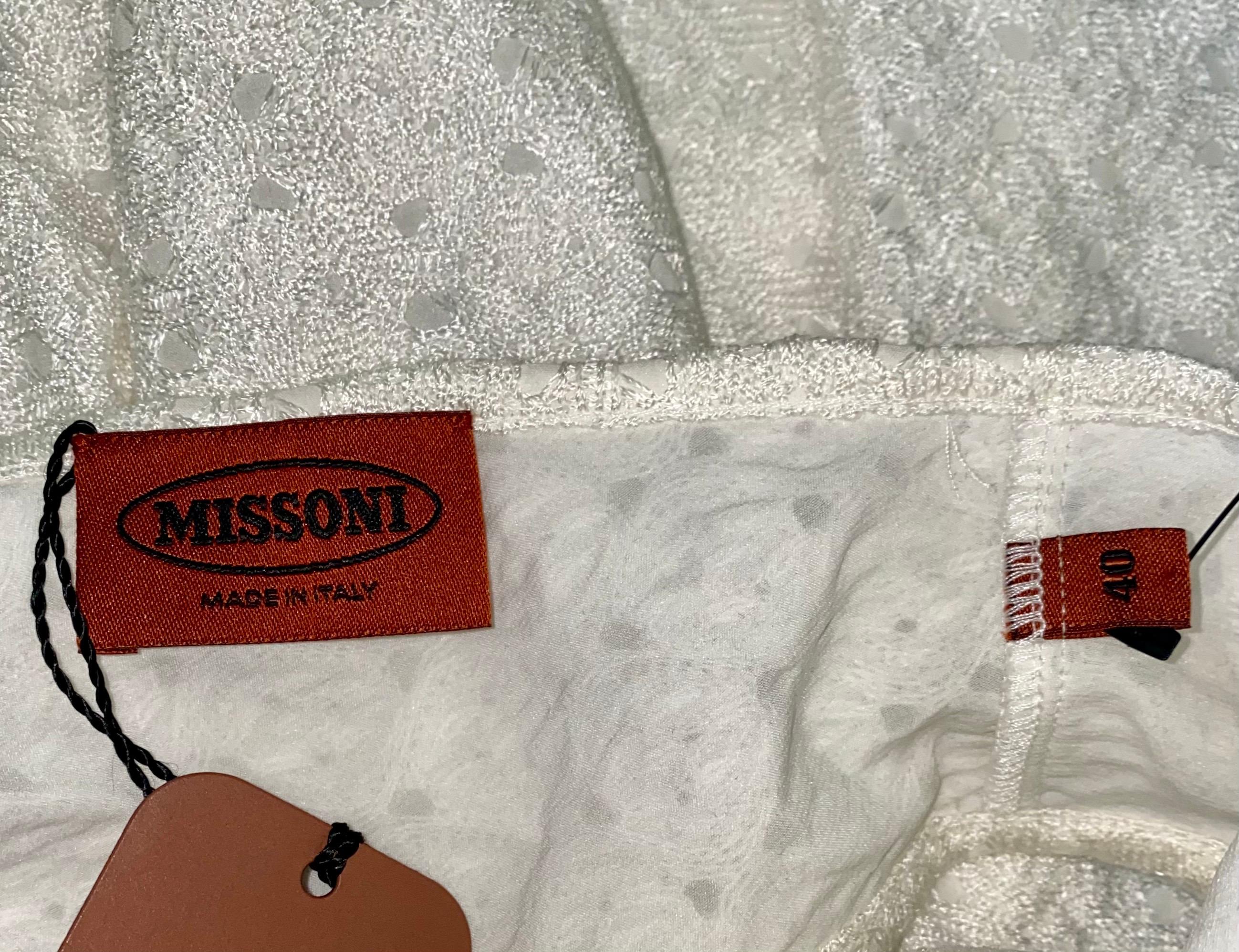 Missoni - Robe de fiançailles de cocktail en maille crochetée blanche, neuve  en vente 1
