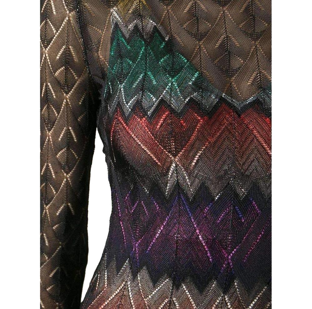 NEW Missoni Zig Zag Crochet Sheer Dress IT42US 6 For Sale 1