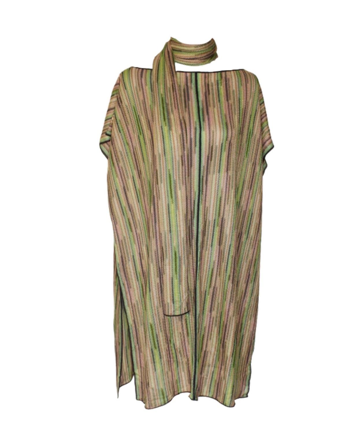 Stunning MISSONI dress with belt/scarf
Very versatile, can be used as belt, scarf, headband etc.
    Classic MISSONI signature zigzag knit
    Simply slips on
    100% Rayon
    The matching belt is included
    Dry Clean only
    Made in