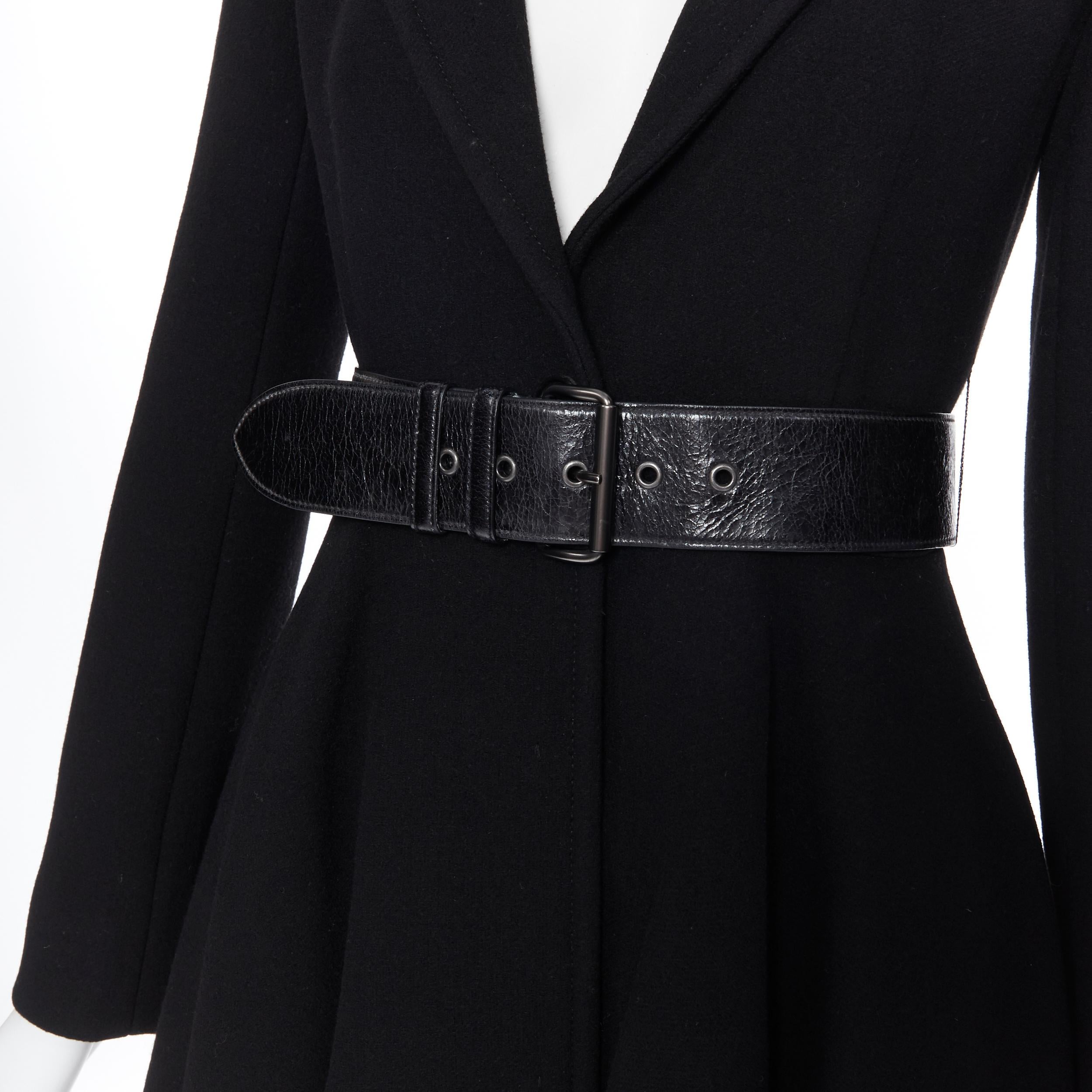 new MIU MIU 2013 black virgin wool leather belted fit flared winter coat IT36 XS
Brand: Miu Miu
Designer: Miuccia Prada
Collection: 2013
Model Name / Style: Fit flare coat
Material: Wool
Color: Black
Pattern: Solid
Closure: Button
Extra Detail: