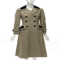 new MIU MIU 2019 Runway virgin wool herringbone double breasted coat IT36 XS