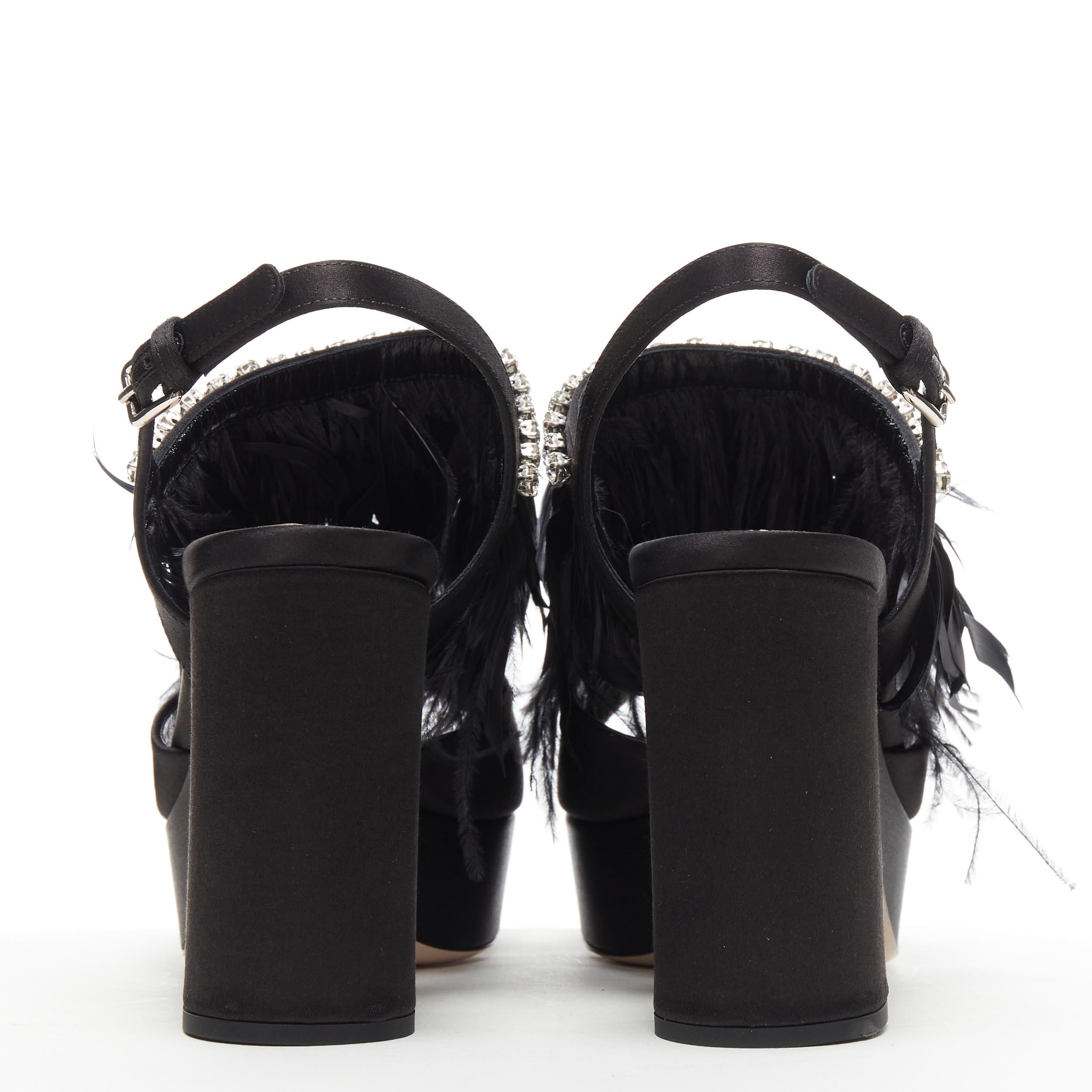 black feather heels