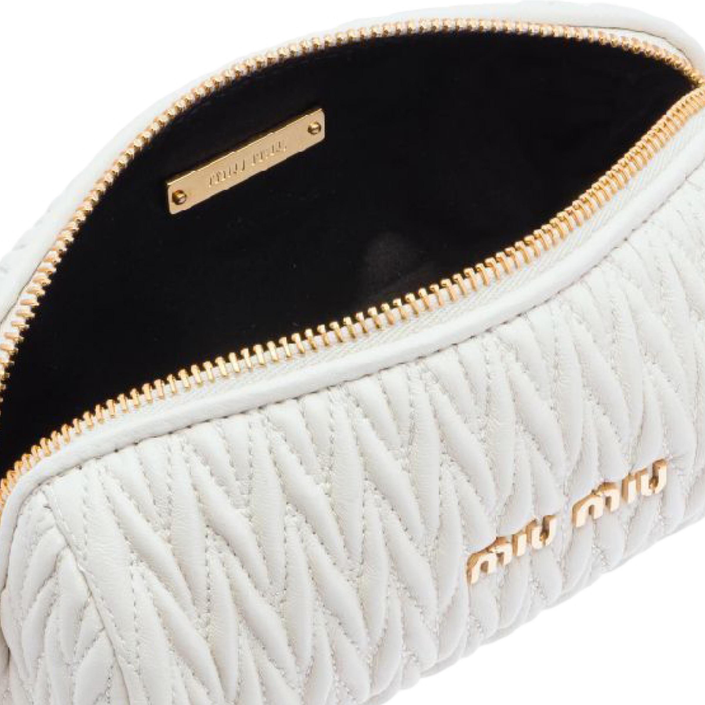 NEW Miu Miu White Matelasse Nappa Leather Shoulder Bag For Sale 4