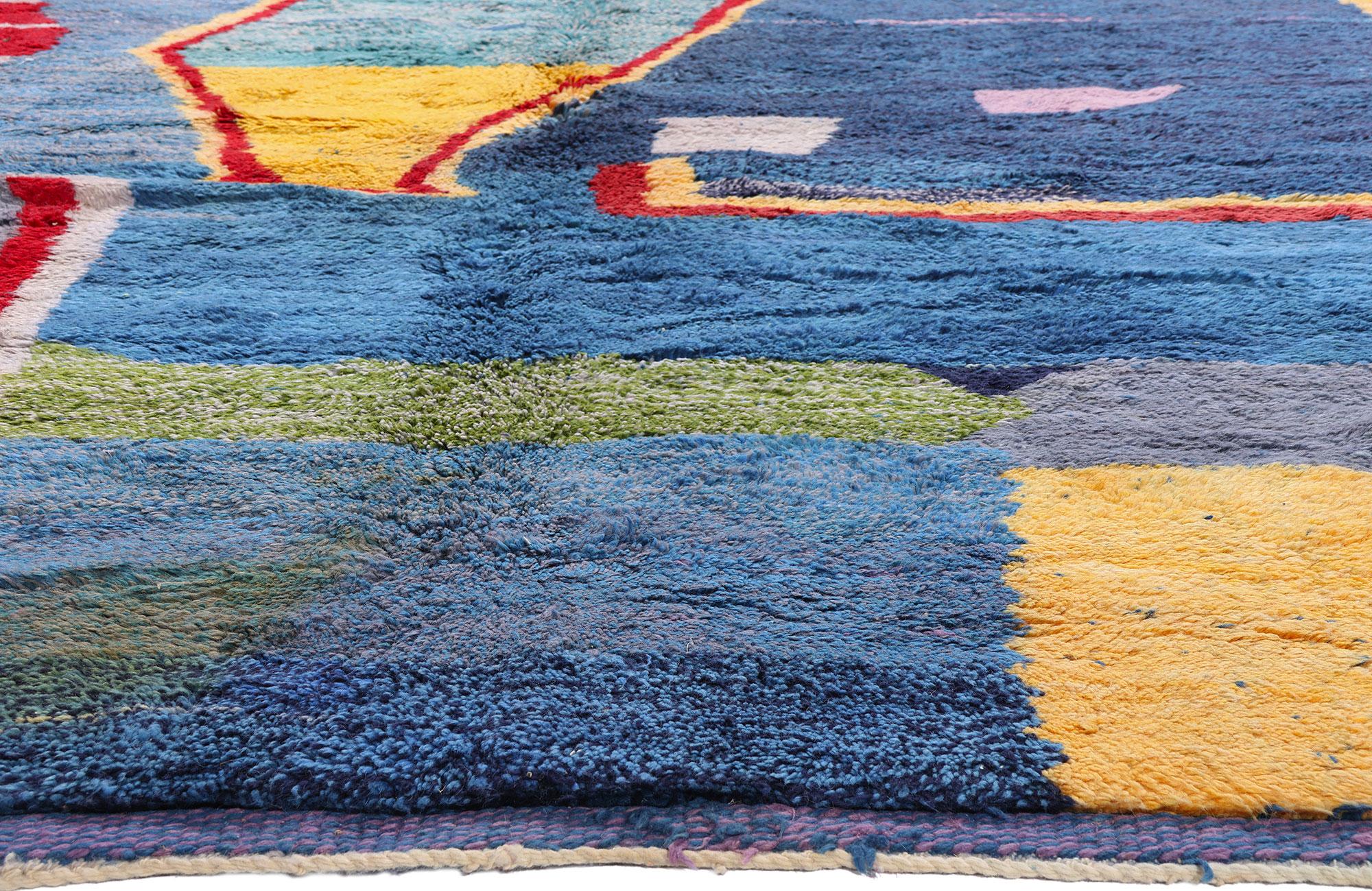 New Modern Abstract Beni Mrirt Berber Moroccan Rug with Expressionist Style For Sale 1