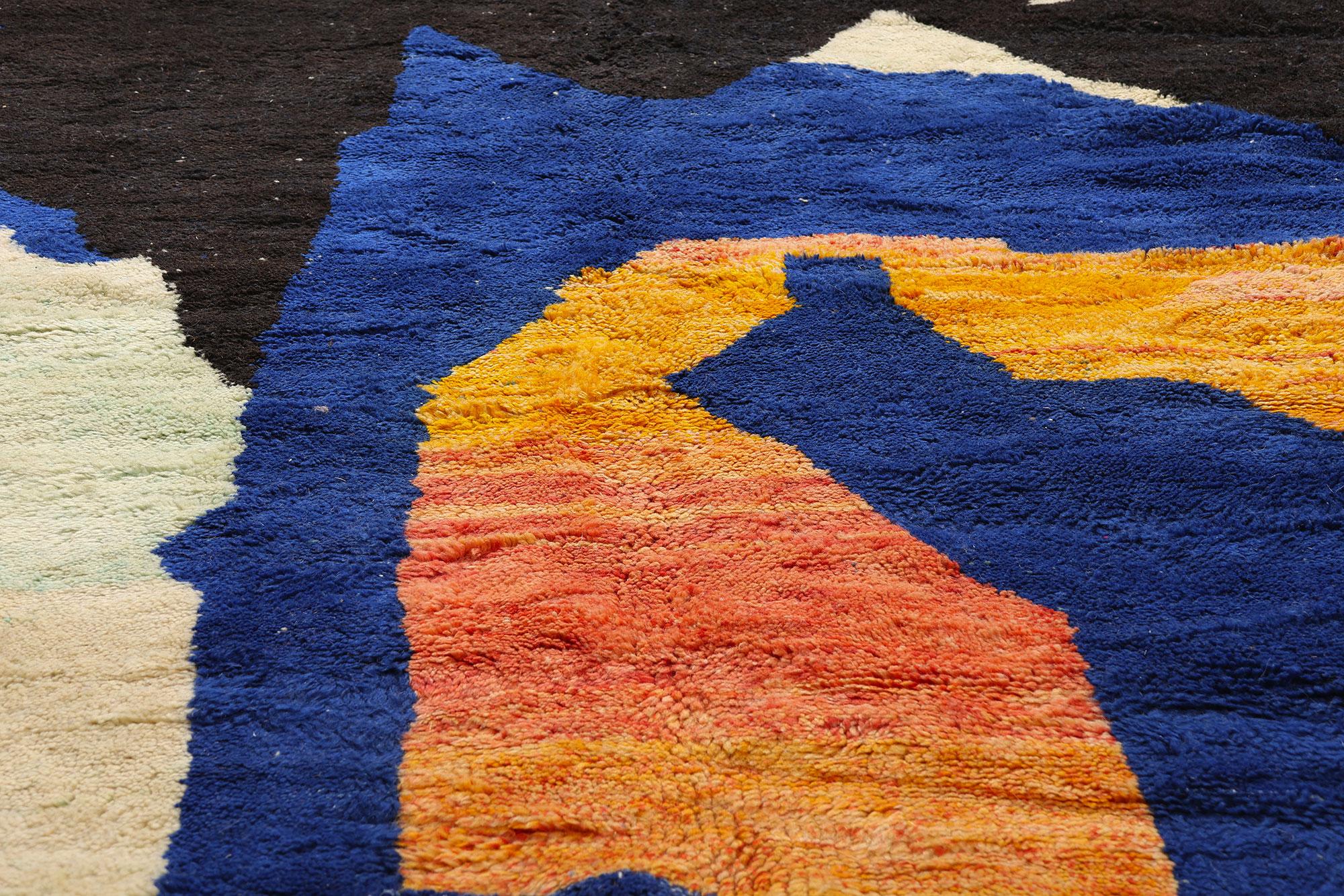 Hand-Knotted New Modern Abstract Beni Mrirt Moroccan Rug, Berber Tribes of Morocco For Sale