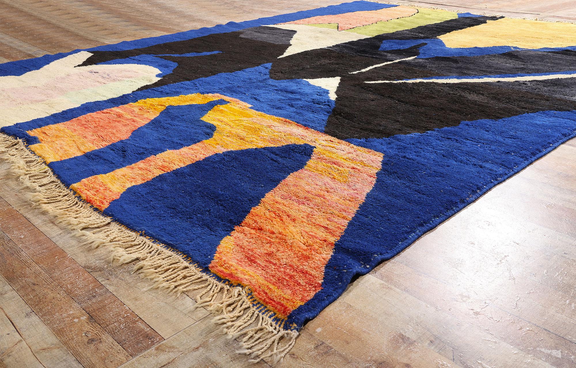 Contemporary New Modern Abstract Beni Mrirt Moroccan Rug, Berber Tribes of Morocco For Sale