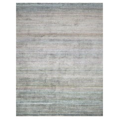 Moderner Teppich aus Wolle und Seide mit abstraktem Design der Moderne