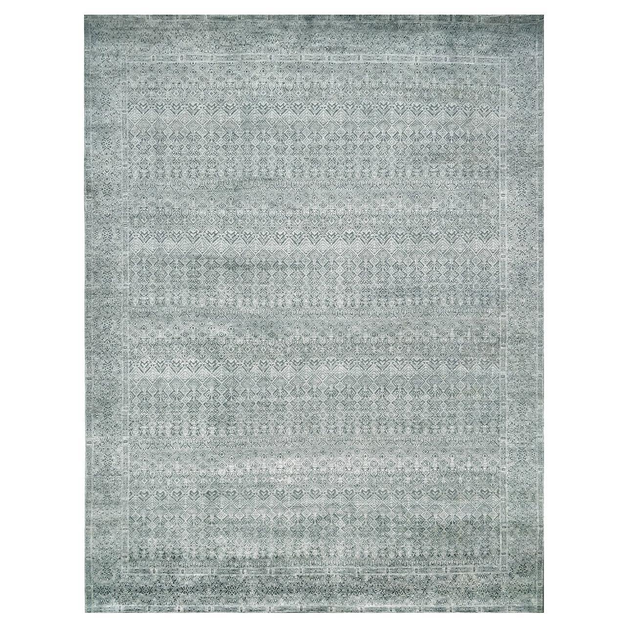 Nouveau tapis moderne abstrait en laine et soie de conception abstraite