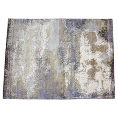 Nouveau tapis moderne abstrait en laine et soie de conception abstraite