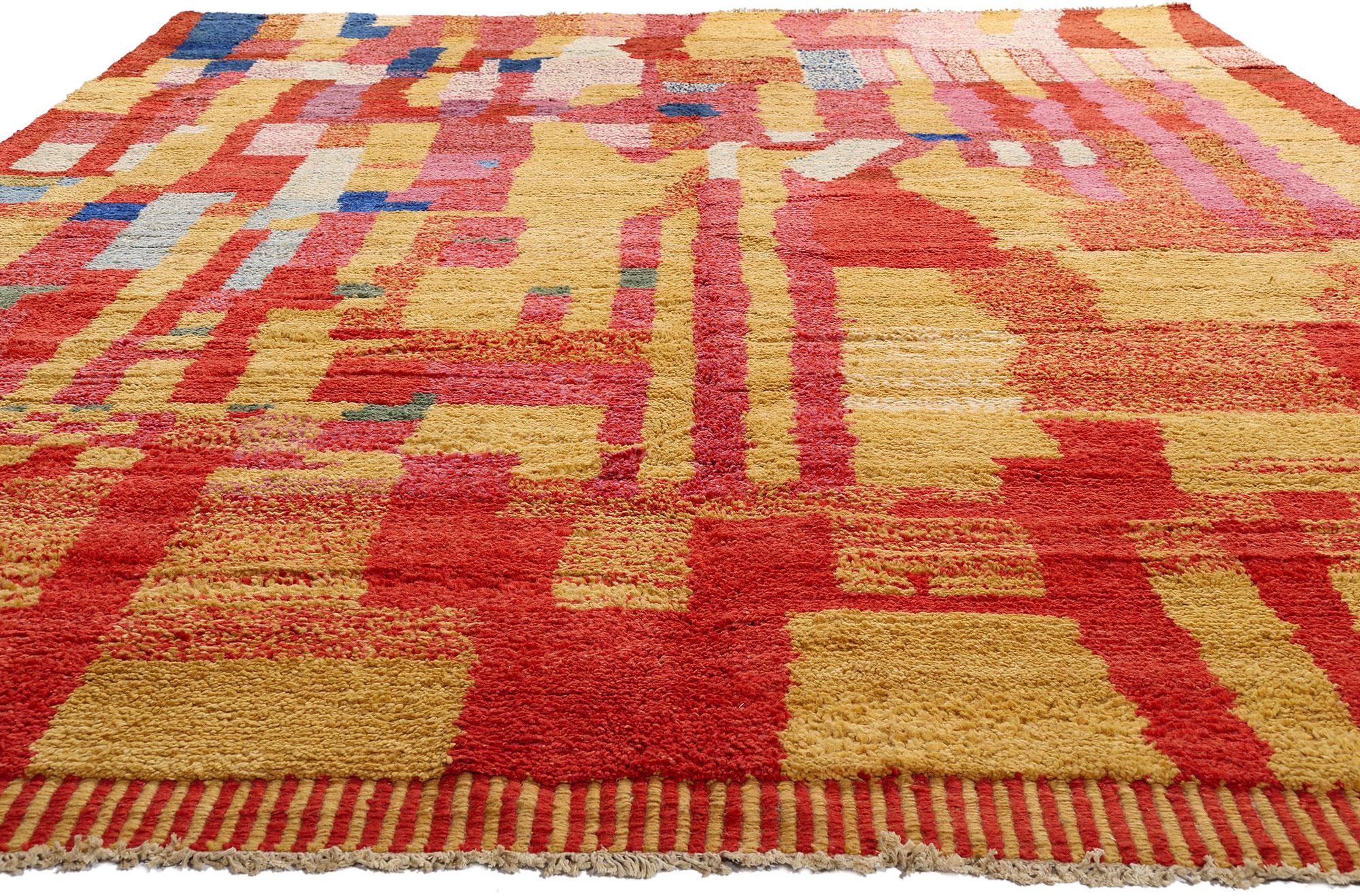 Contemporary New Modern Abstract Moroccan Carpet with Expressionist Style For Sale
