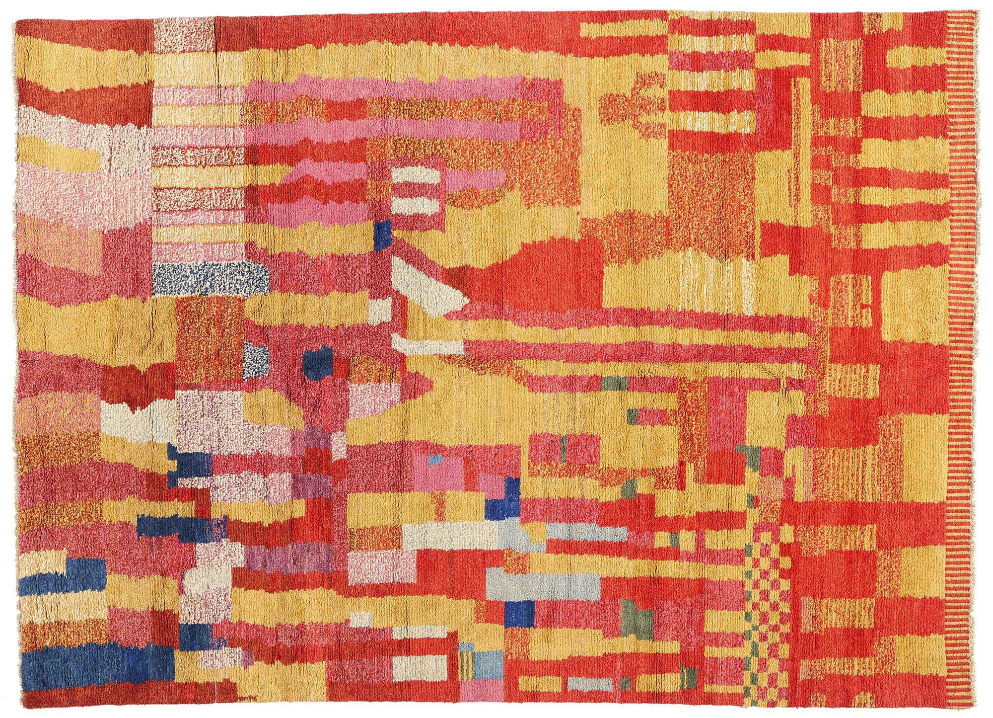 New Modern Abstract Moroccan Carpet with Expressionist Style For Sale 2