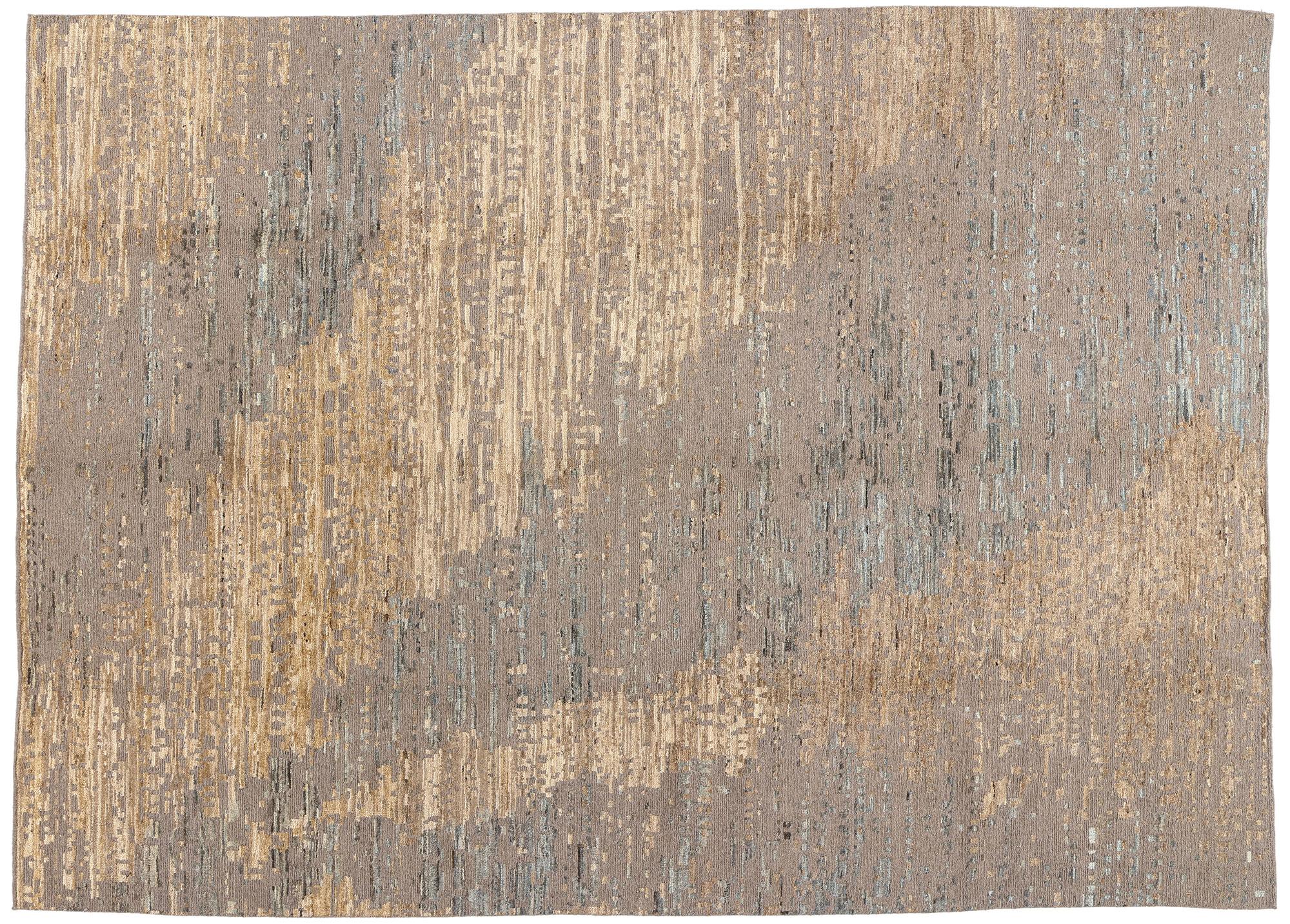 New Modern Abstract Soumak Carpet, Earth-Tone Elegance Meets Biophilic Design For Sale 3