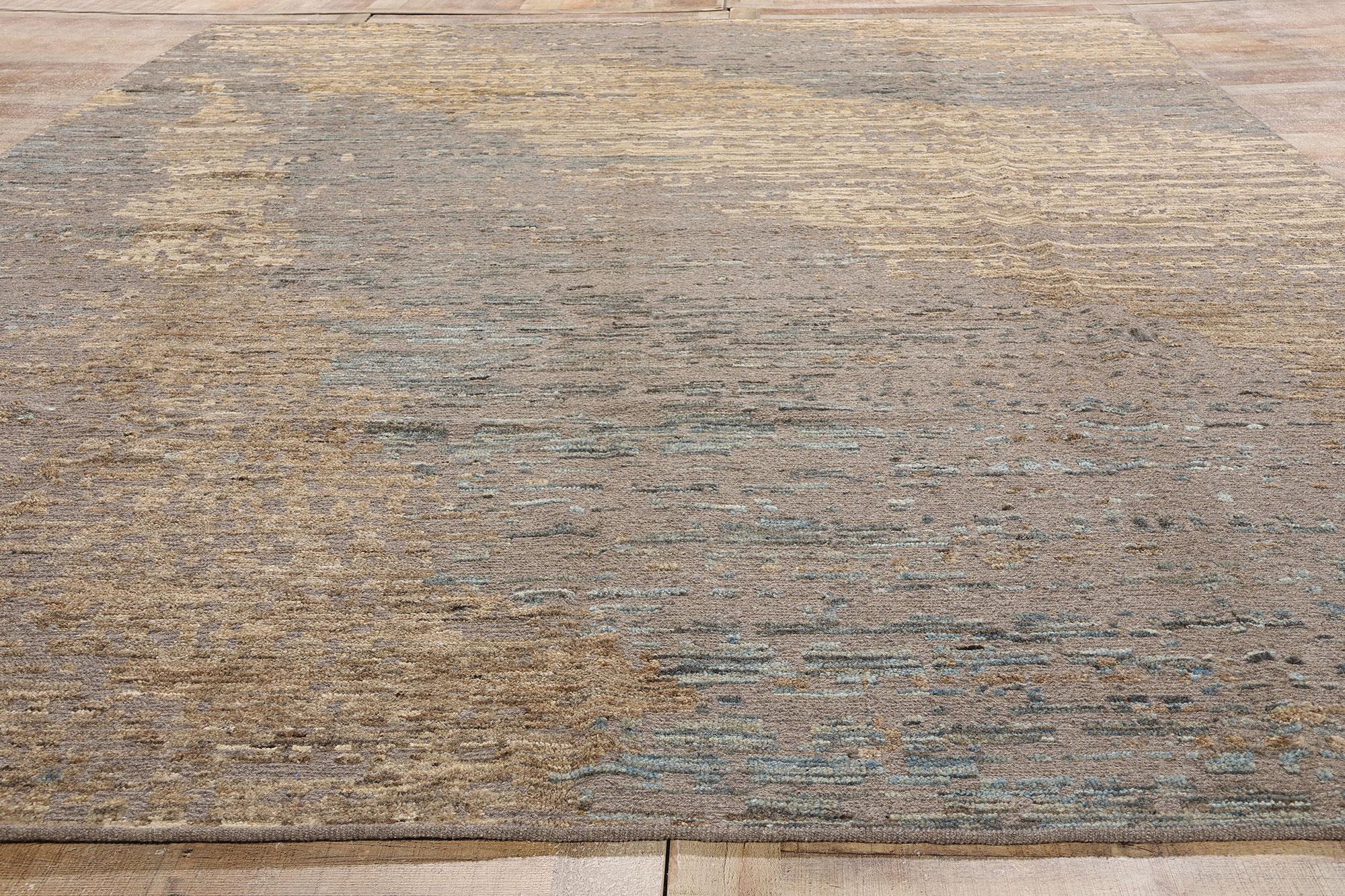 New Modern Abstract Soumak Carpet, Earth-Tone Elegance Meets Biophilic Design In New Condition For Sale In Dallas, TX