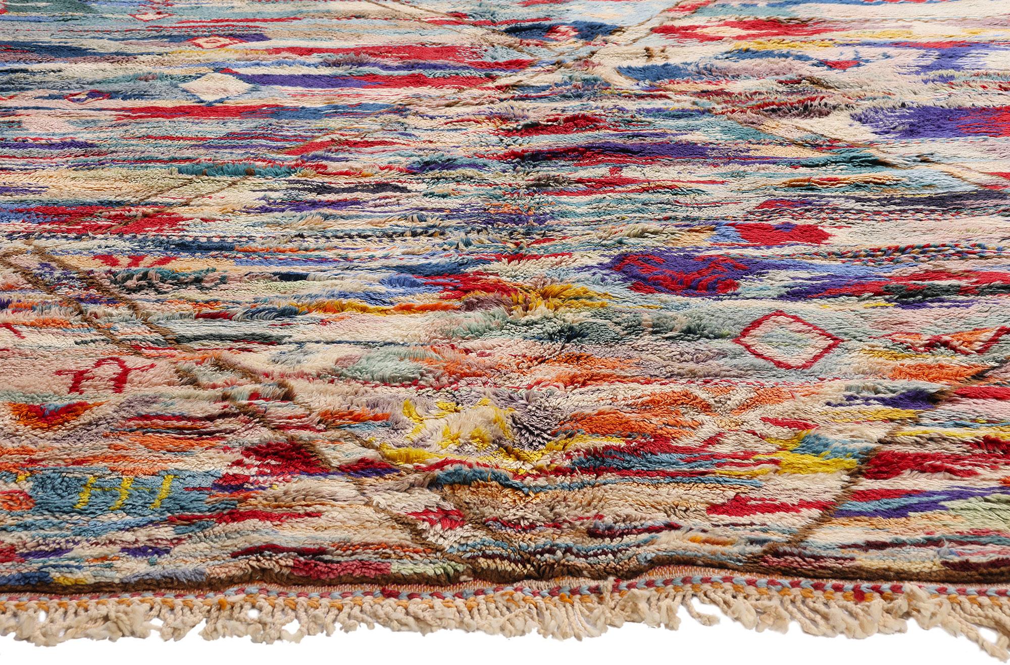 Nueva Alfombra Bereber Marroquí Contemporánea de Estilo Expresionista Abstracto Lana en venta