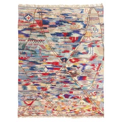 New Modern Beni Mrirt Moroccan Rug with Abstract Expressionist Style