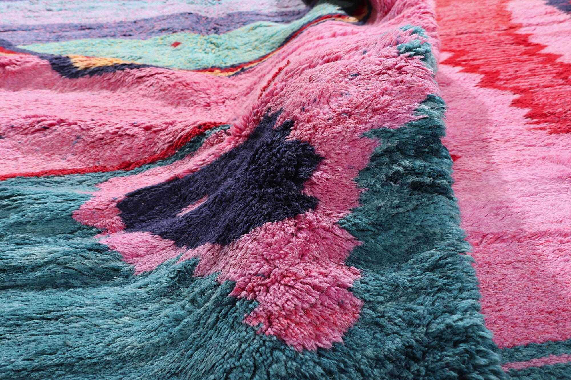 New Colorful Modern Berber Beni Mrirt Moroccan Carpet with Expressionist Style For Sale 1
