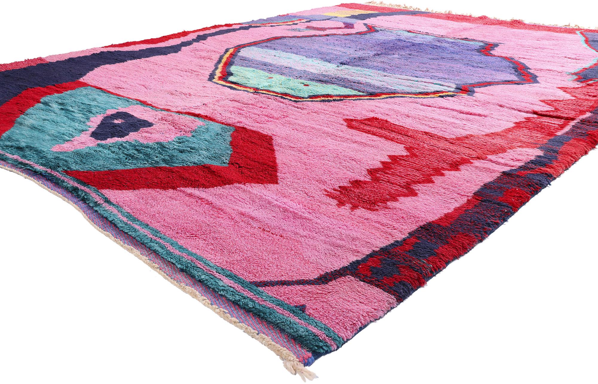 New Colorful Modern Berber Beni Mrirt Moroccan Carpet with Expressionist Style For Sale 2