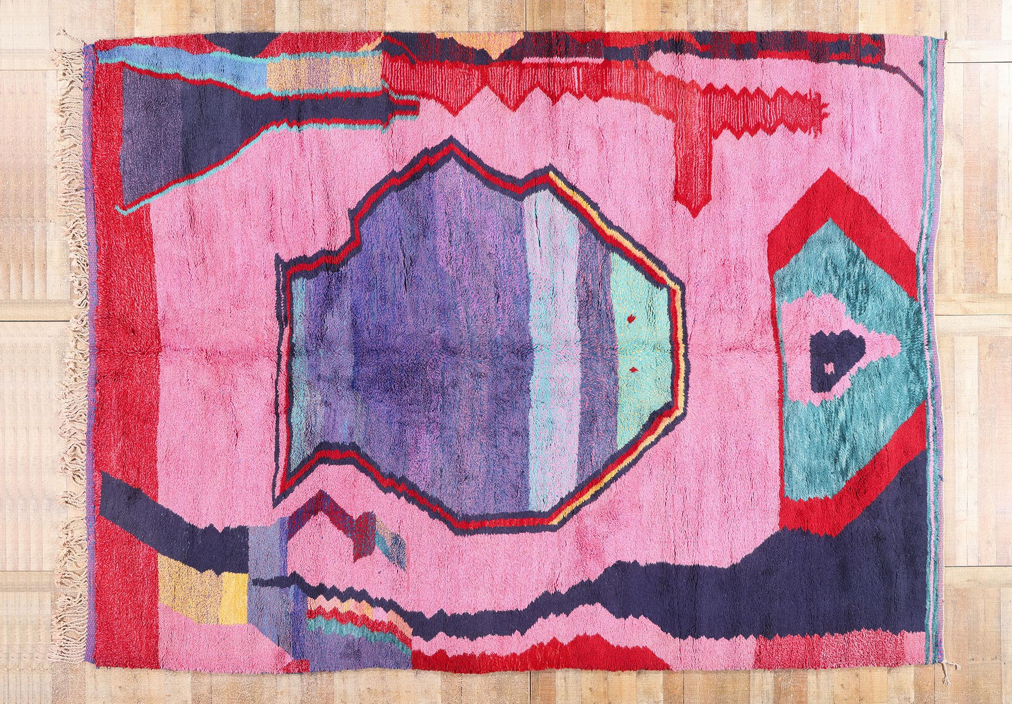 New Colorful Modern Berber Beni Mrirt Moroccan Carpet with Expressionist Style For Sale 4