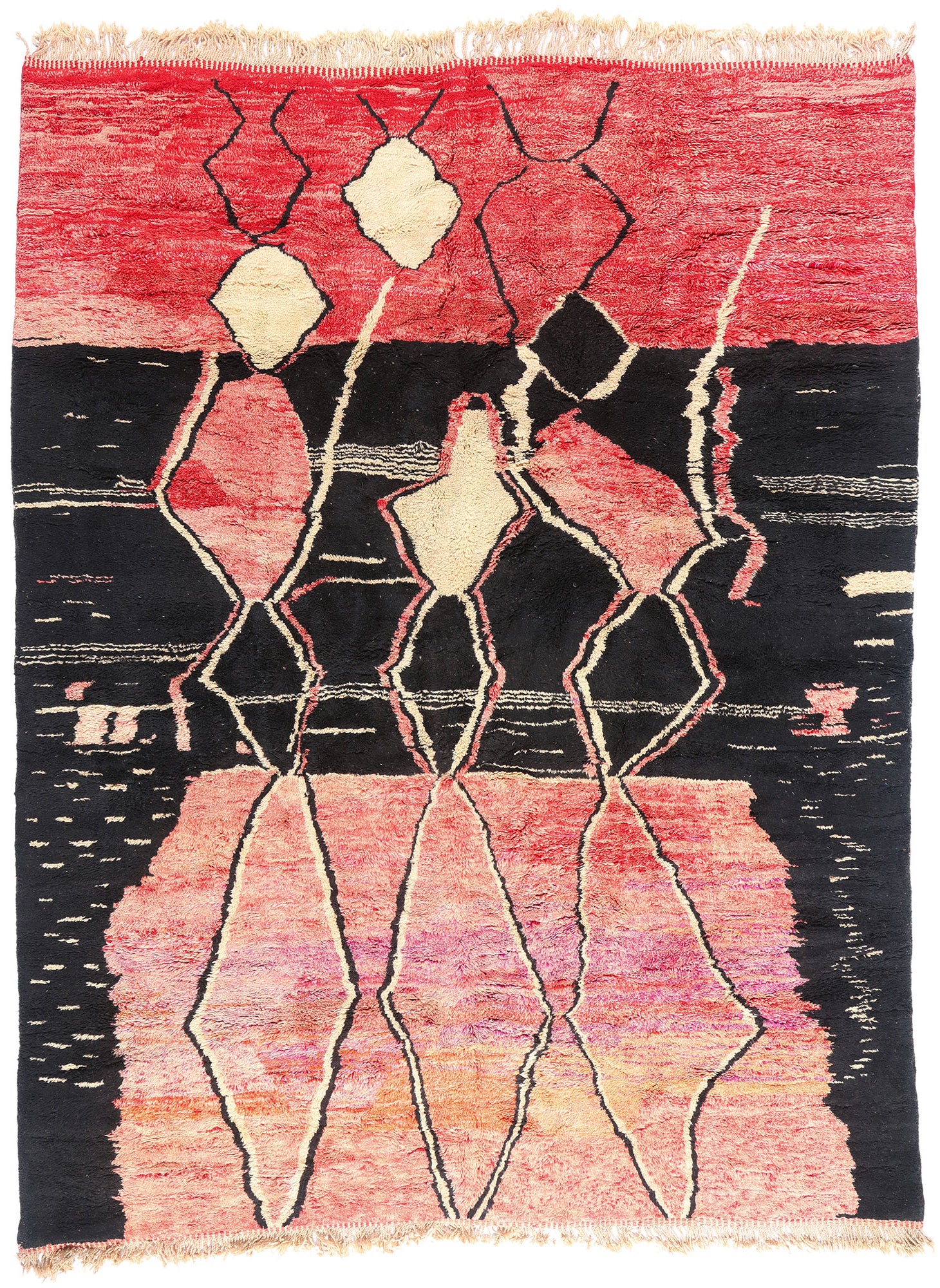 New Modern Berber Beni Mrirt Moroccan Rug with Expressionist Style