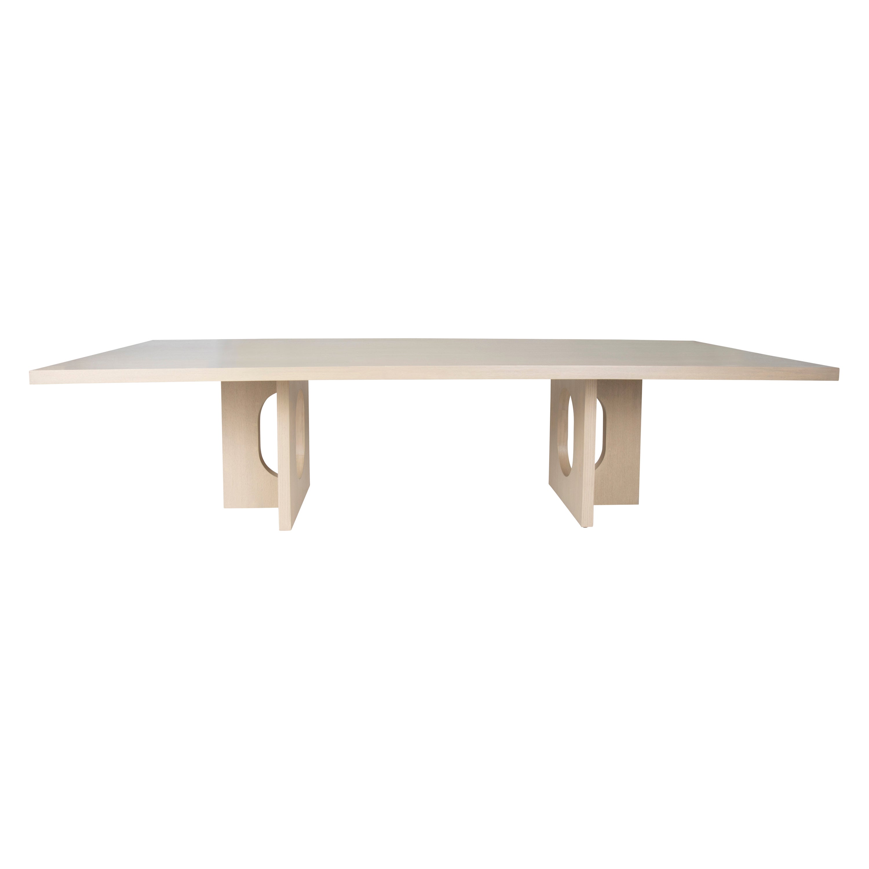 New Modern Blonde "Shumway" Custom Oak Dining Table